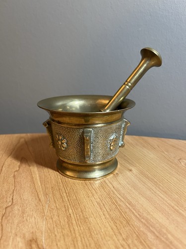 Petit mortier bronze doré - petit, en