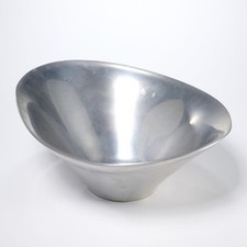 Calvin Klein Metal Centerpiece Fruit Bowl Solar Platinum Collection Vintage 12"