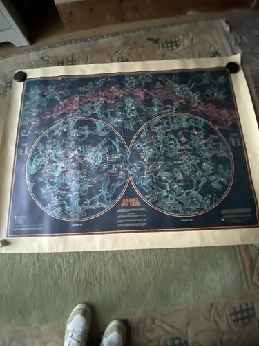 Affiche vintage carte ciel - affiche, du