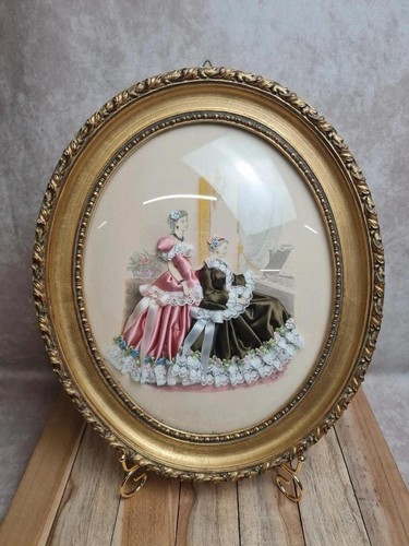 Cadre ovale vintage verre