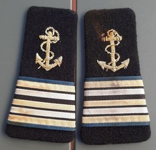 Épaulettes brodées or Marine Nationale Officier à identifier VINTAGE