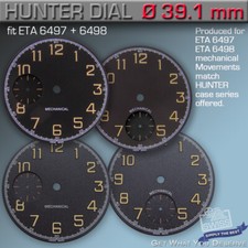 DIAL HUNTER Ø 39.1 MM FOR MOVEMENT ETA UNITAS 6497/98, BLACK-BROWNISH, Ref 11-14