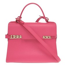 AUTHENTIC DELVAUX AA0368AAX050HDP Tempate MM pink Leather 2way Hand Bag