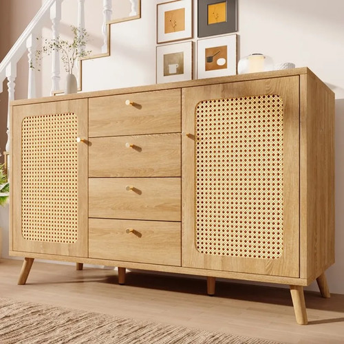 Buffet 140cm chêne - clair, 4