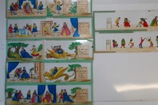 Plaques en verre peintes pour lanterne magique La Chatte Blanche