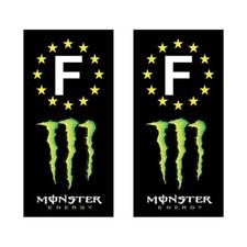 2 STICKERS AUTOCOLLANT PLAQUE D IMMATRICULATION MONSTER ENERGY