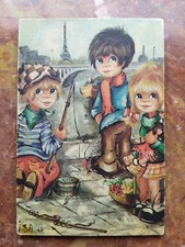 Ancien Petit Cadre , Papier Collé Sur Bois, Titi Parisien. Vintage. Déco