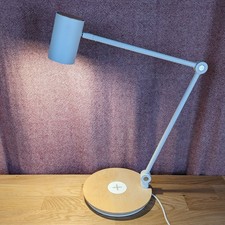 IKEA RIGGAD LED Work Lamp Wireless Charging USB Port Birch Base White