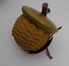 Longaberger Acorn Basket Set Collectors Club w/Oak Leaf Stand in Box RARE