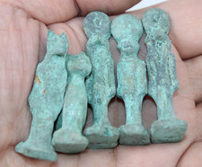 5 statues UNIQUE PHARAONIQUE ANCIENNE EGYPTIENNE en bronze fait main Horus...