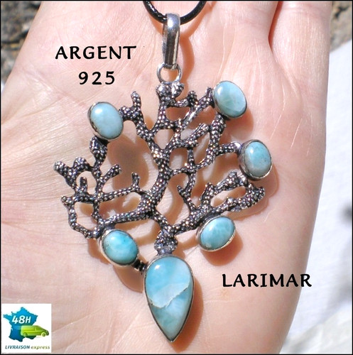 Larimar argent 925 branche - larimar,