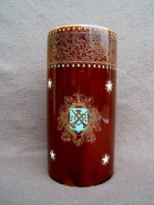 ancien vases rouleau en faience B.F.K boch frères kéramis émaillée blason 