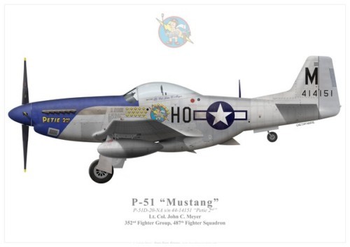 Print 51d mustang - print, p-51d