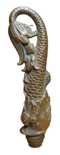 DAUPHIN KOI DEVIL FISH Antique Bronze Decorative Arts Finial Hardware Element