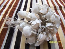 Beautiful bouquet of flowers in fabric and blown glass ball. Grey.  Ref No. 493