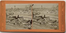 ITALY Florence Panorama c1870 Photo Stereo Jacquier Vintage Albumin 