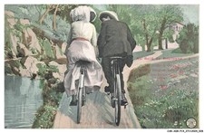 CAR-ADRP14-0706-CYCLING - bicycle couple - boulogne wood