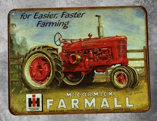 Plaque metal vintage tracteur - vintage,