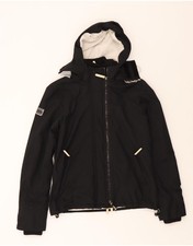 SUPERDRY Womens The Windcheater Windbreaker Jacket UK 14 Medium Black CJ01