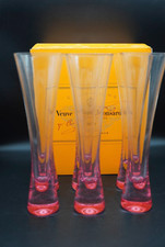 Set of 6 Veuve Clicquot Trendy Champagne Flute Glasses with Box