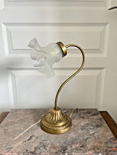 Ancien Lampe à Poser Col de Cygne Art Déco Tulipe  France 34Cm