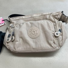 Kipling Beige Nylon Bag K03425AW04429 Used Lightweight 8.5cm