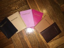 Beige genuine leather passport