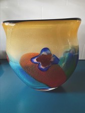 Multicolored blown glass vase d "one day or another"  