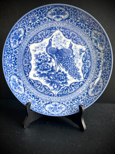 Assiette porcelaine bleu - , et