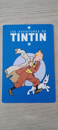 Tintin plaque métal texte - (,