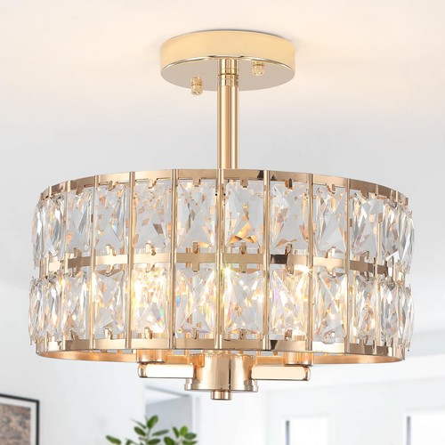 Plafonnier cristal or - en,