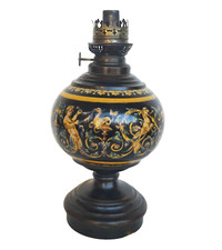 LAMPE A PÉTROLE EN FAIENCE DE