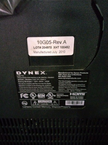 Height 32length dynex - tv,