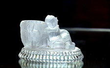 BACCARAT | Pyrogen, match holder... frosted pressed crystal, with Chiffonnier.