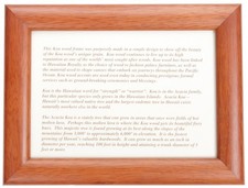 Vintage Hawaiian Solid Koa Wood Frame 8 5/8" x 6 1/2" with Glass Hawaii Tiki Bar