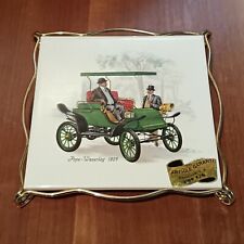 Dessous De Plat Carrelage Ancien, Vielle Voiture Pope-Waverley 1907,Or Fin