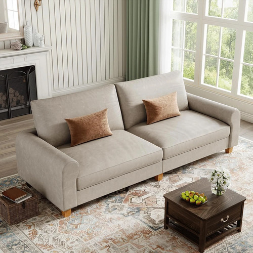 Faux leather loveseat - 88.5",