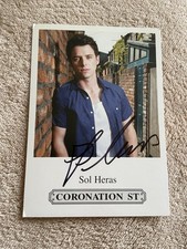 SOL HERAS  (CORONATION STREET) HAND SIGNED CAST CARD- UNDEDICATED