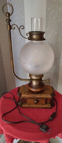 Lampe chevet bois laiton - chevet,
