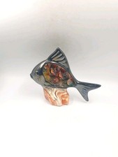 Vintage Vallauris France 60s 70s Ceramic Fish Lamp Stand Slipper
