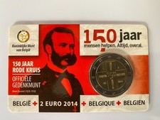 2 euros Belgique 2014 coincard. 150 ans de la croix rouge