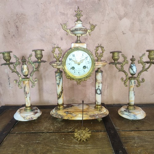 Pendule portique marbre et - ,