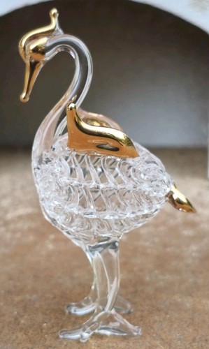 Oiseau 5cm verre cristal - oiseau, or