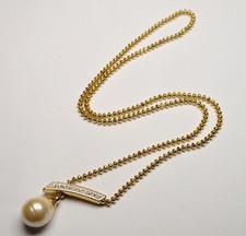 PIERRE LANG BRANDED 14K GOLD ROLLED HALLMARKED LADIES NECKLACE WITH PEARL