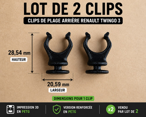 Lot clips fixation vérin - lot,