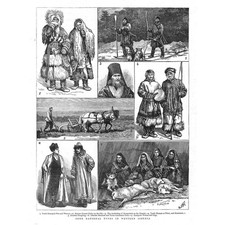 Western Siberia Natives; Yurak Samoyede, Krasnoyarsk - Antique Print 1882