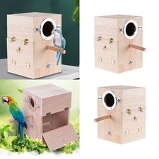 Boîte d'élevage de perroquet Nichoir pour perruche Nid d'oiseau Cage en bois