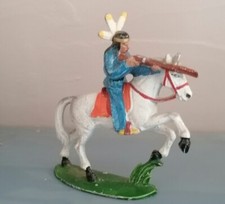 Jouet Ancien Figurine Quiralu Monobloc Cavalier Indien Rare. 