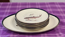 Galvani Élégant Service De Vaisselle À Poisson En Porcelaine Vintage