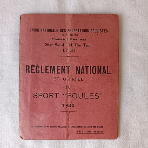 Reglement national officiel - reglement, et